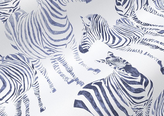 Zebra Zeal, Denim - Twist&Fit Roller Blind - Image 4